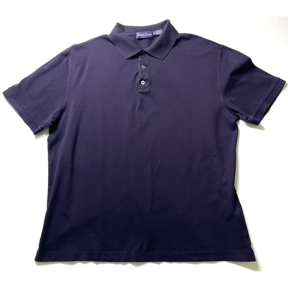 Ralph Lauren Purple Label Polo Shirt Mens Purple Cotton Made in Italy Sz XL-(dmp